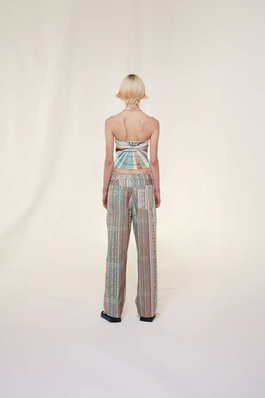 NIDE sequin detailed draped top