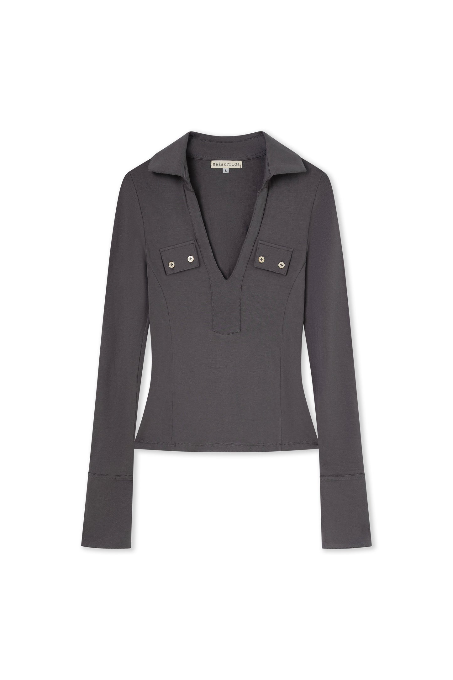 Silvia Polo Top Grey