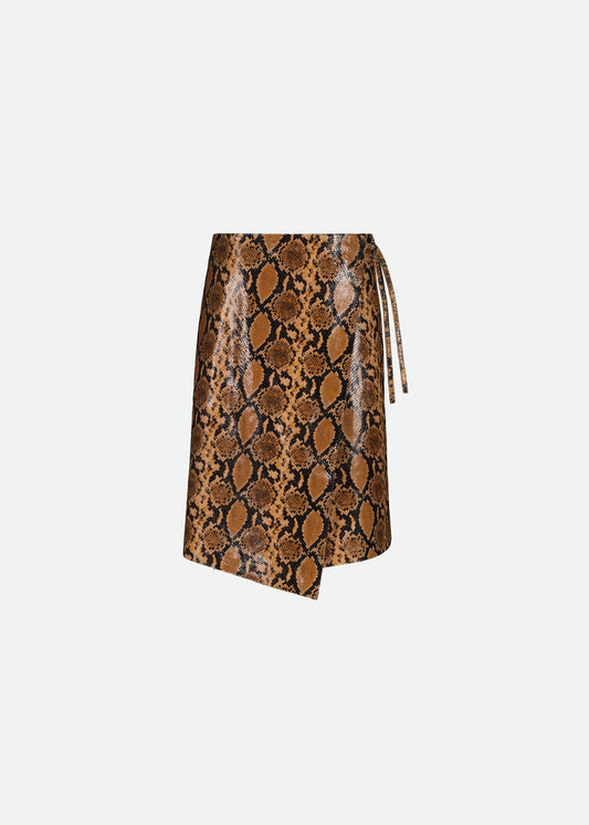 LEATHER WRAP SKIRT
