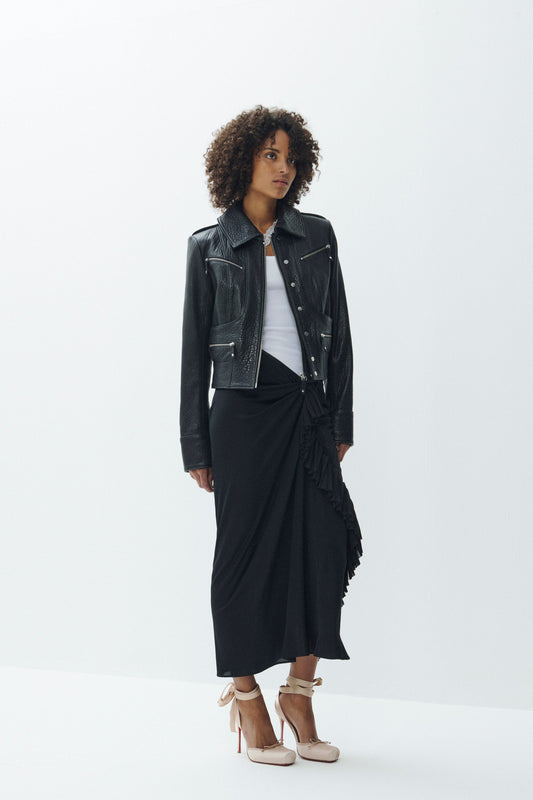 MIDI DRAPED SKIRT