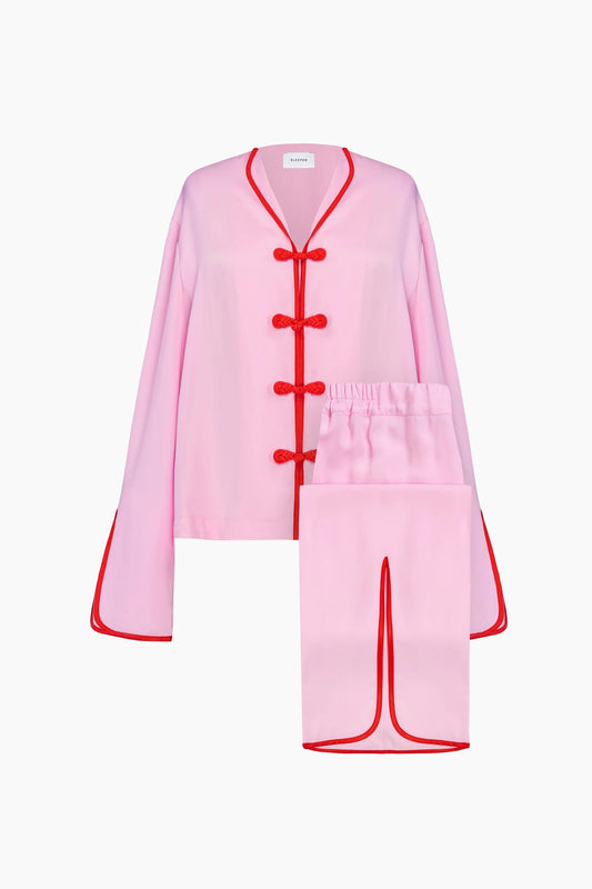 Louis Pajama Set with Pants in Pink