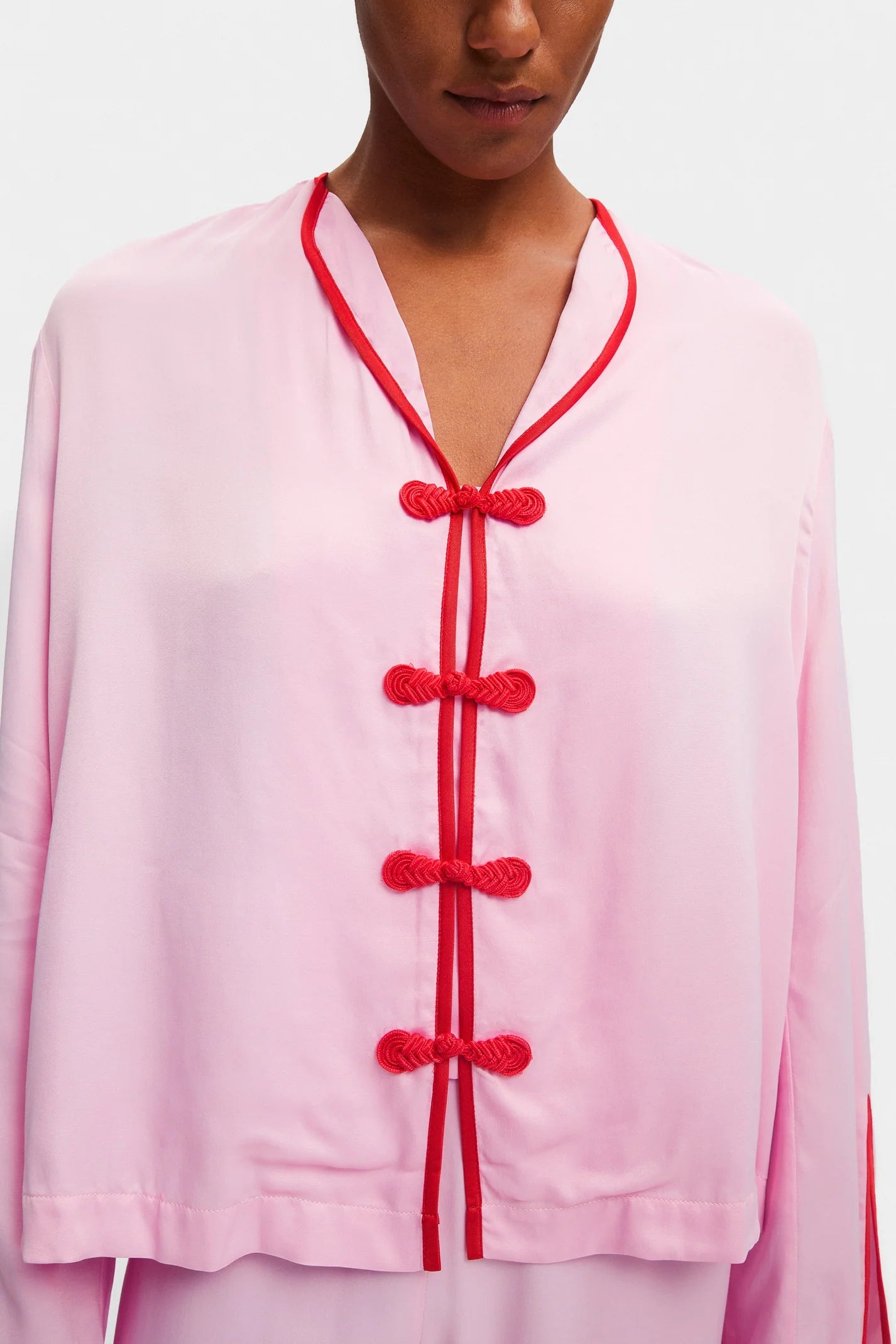 Louis Pajama Set with Pants in Pink