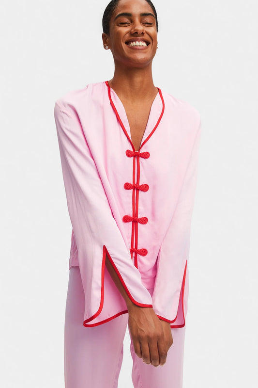 Louis Pajama Set with Pants in Pink