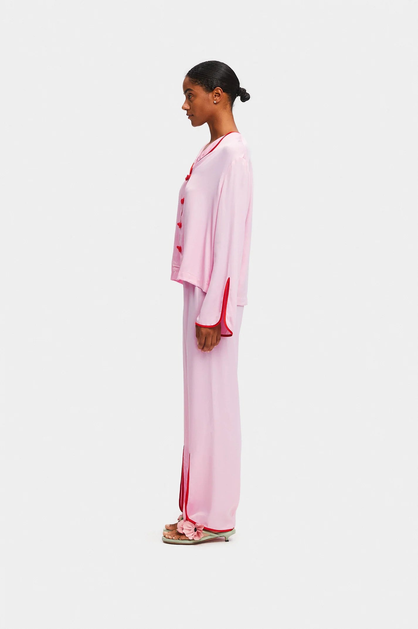 Louis Pajama Set with Pants in Pink