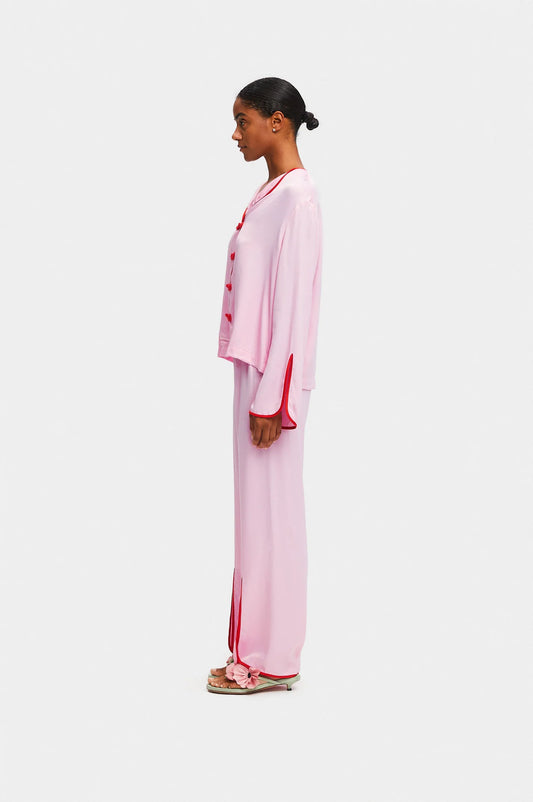 Louis Pajama Set with Pants in Pink