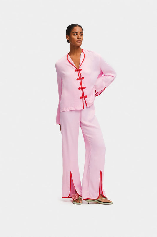 Louis Pajama Set with Pants in Pink