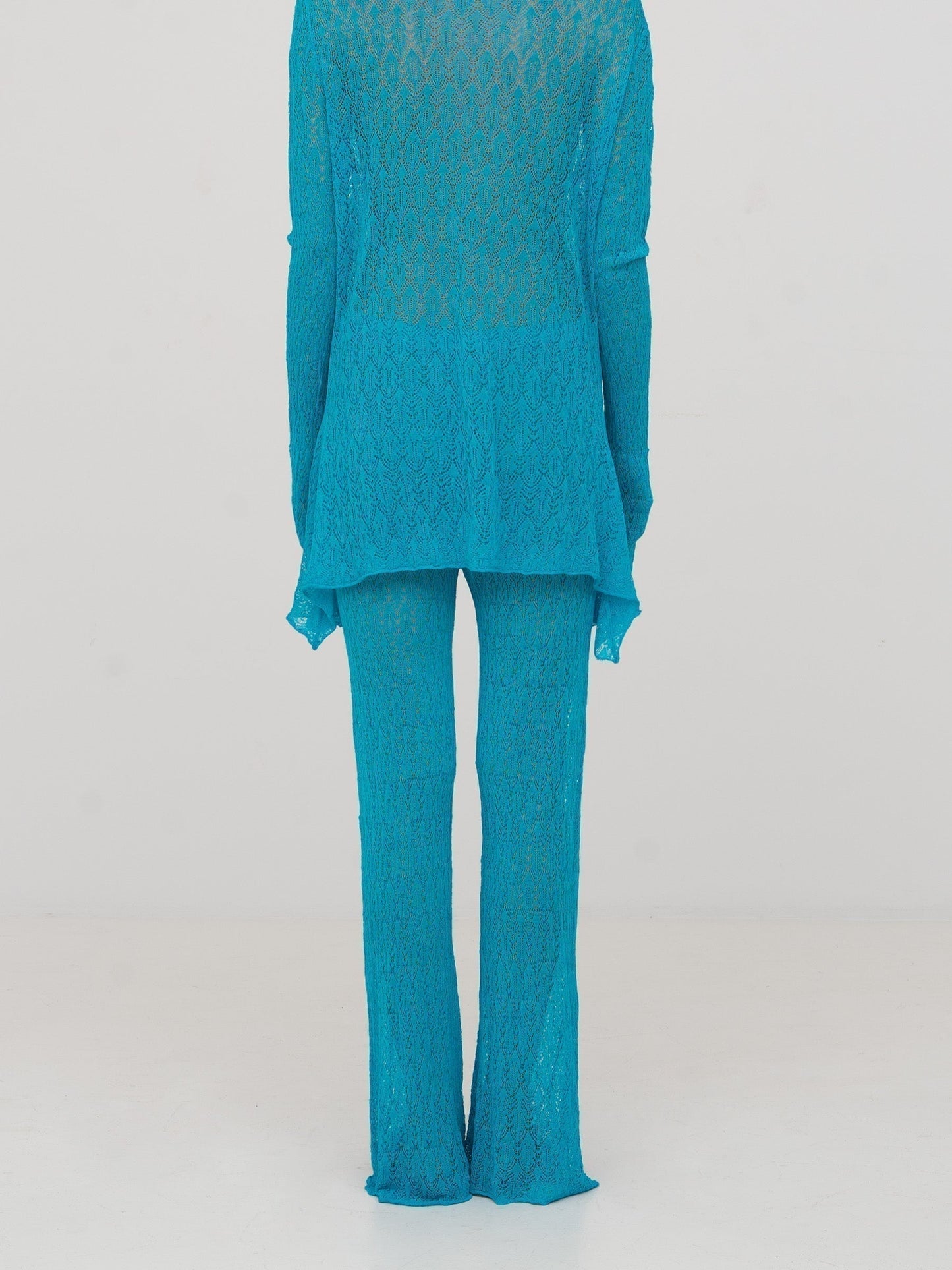 Saint Knit Blue Maxi Pants pantalones