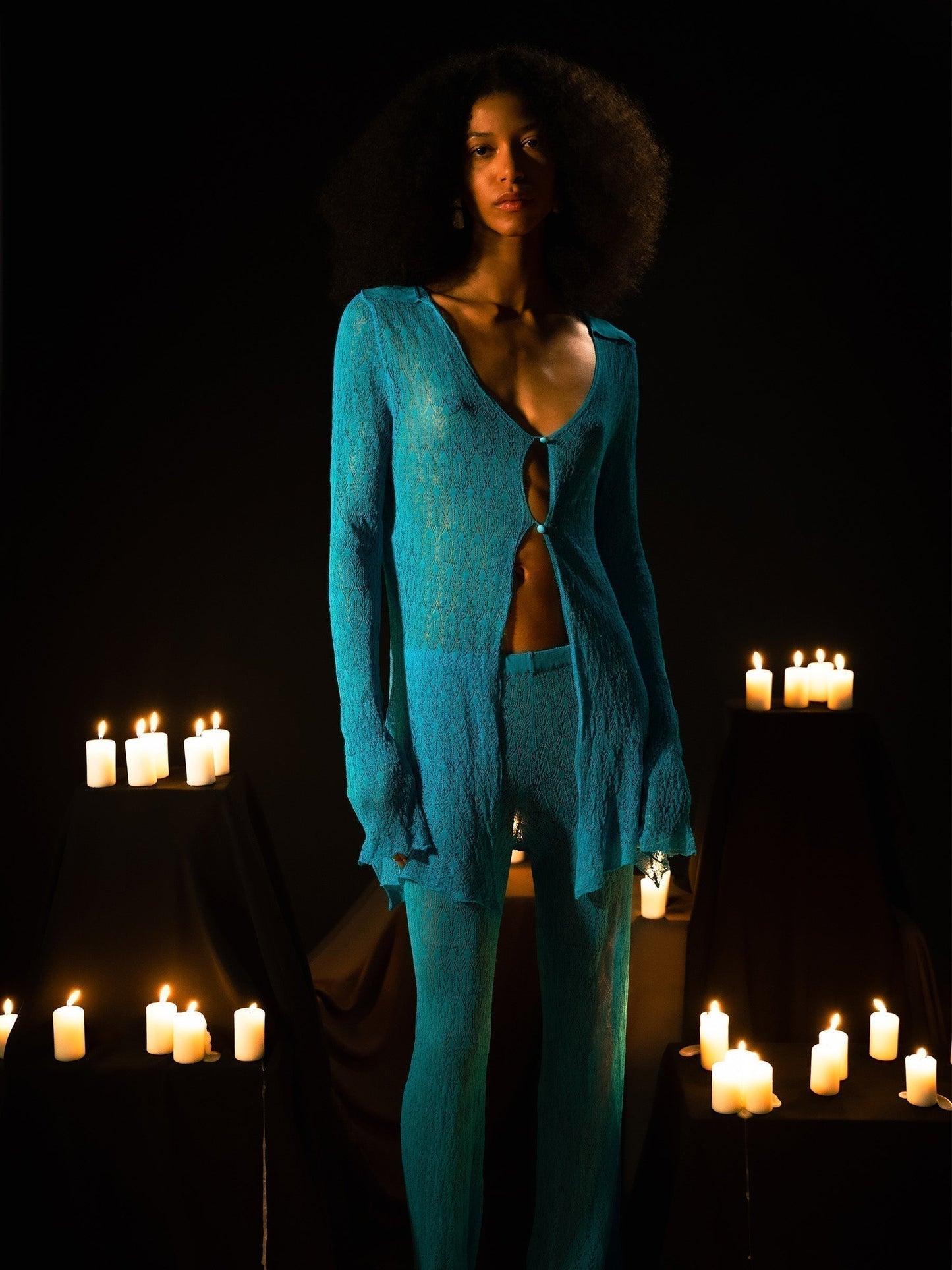 Saint Knit Blue Maxi Top top
