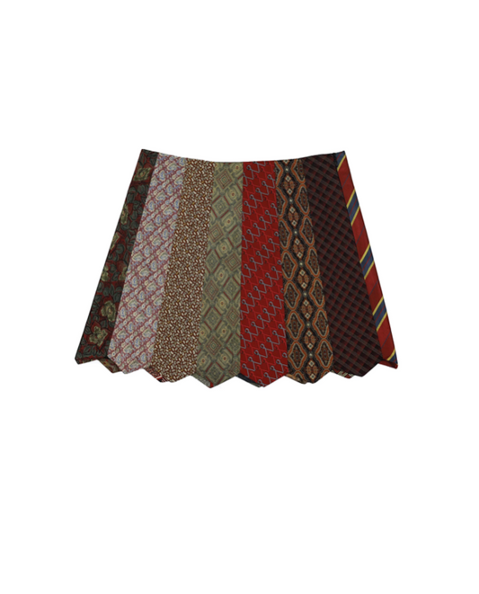 Neck tie skirt red