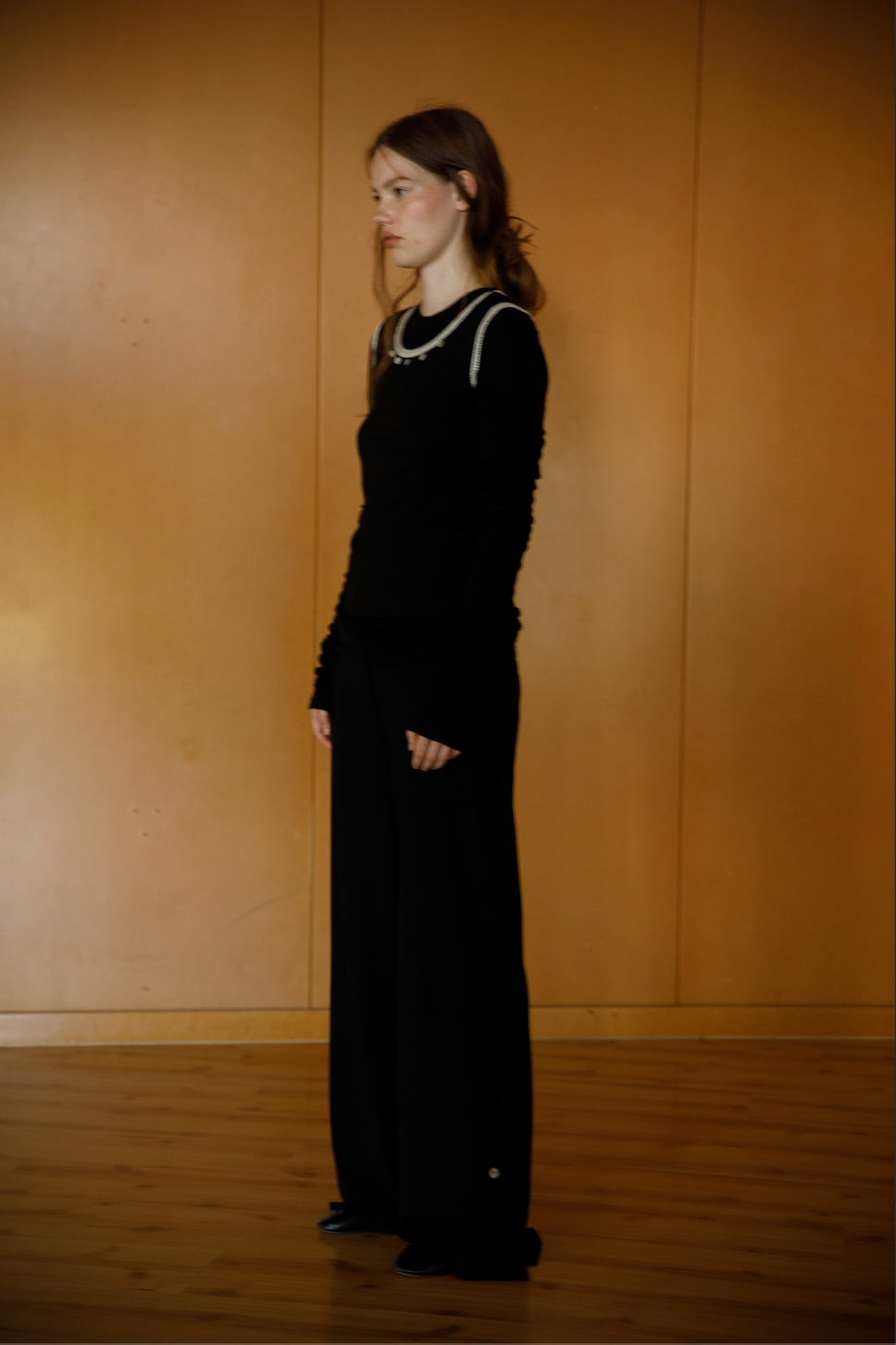 Evening look – Jade Top styled for a night out, timeless elegance and minimal sophistication by Coloma’s.