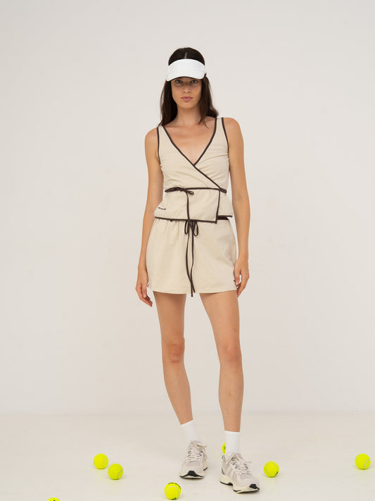 Serve White Mini Sports Skirt pantalones