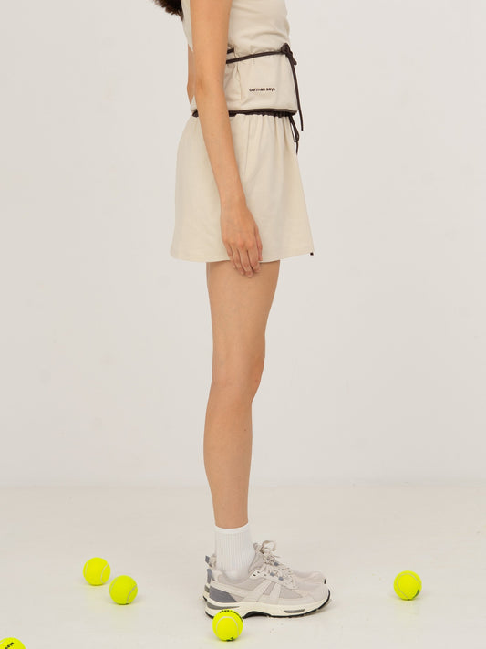 Serve White Mini Sports Skirt pantalones
