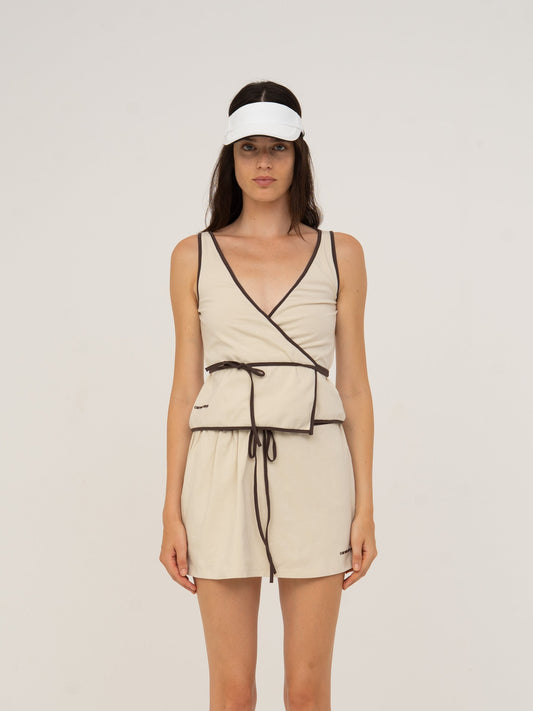 Serve White Sports Wrap Top top