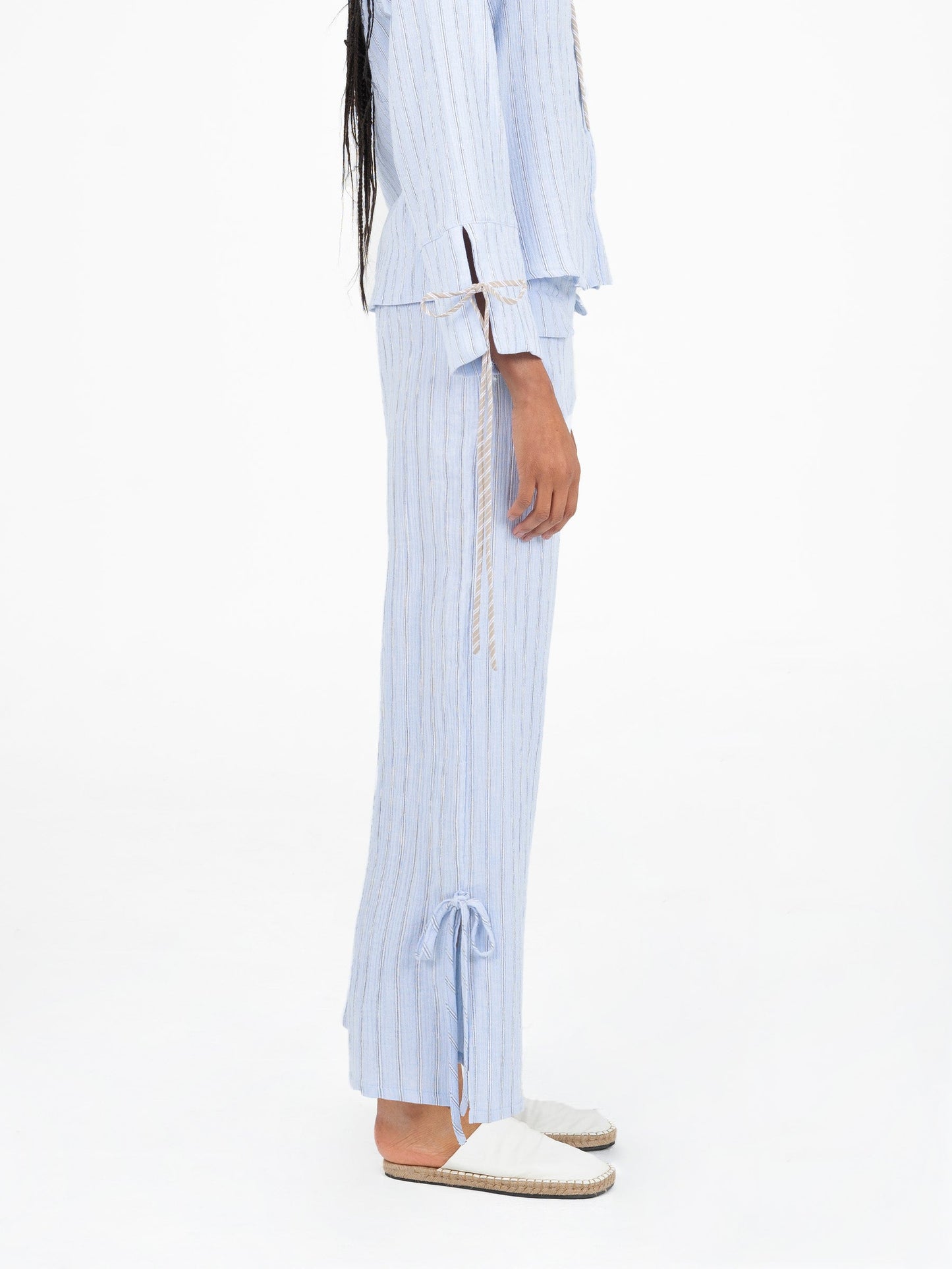 Skyline Blue Striped Pants pantalones