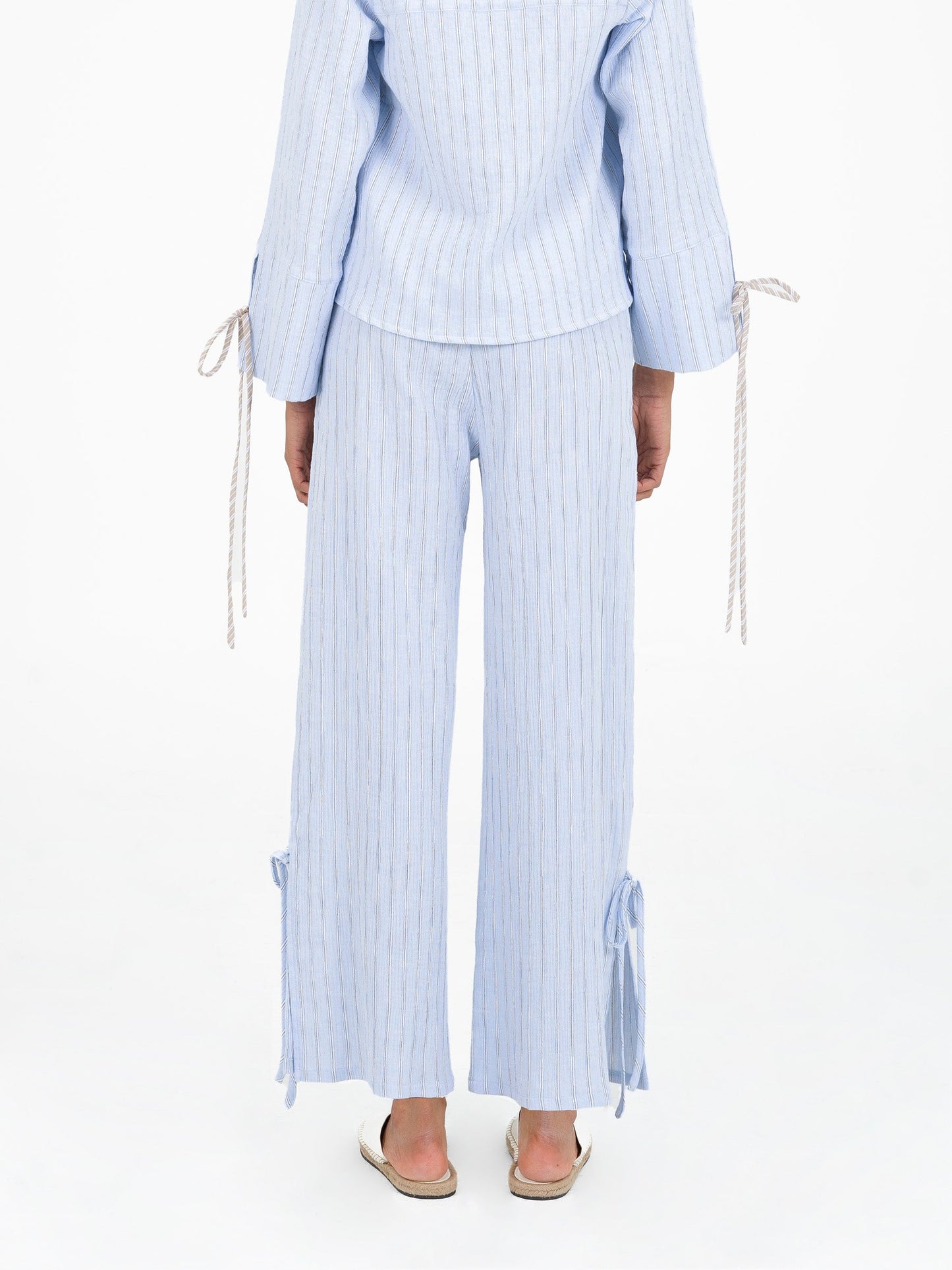 Skyline Blue Striped Pants pantalones
