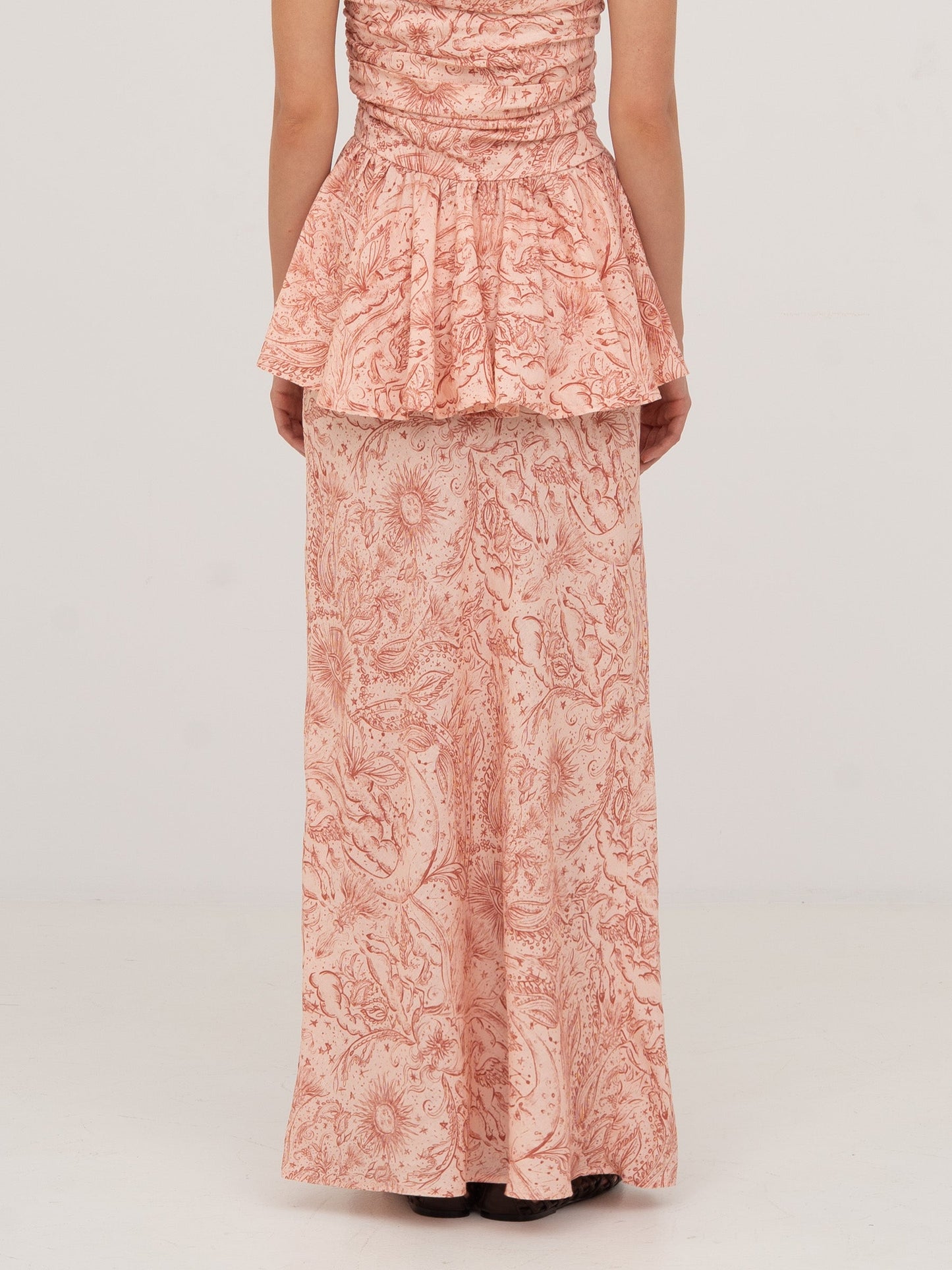 Sophia Pink Solar System-Printed Skirt falda