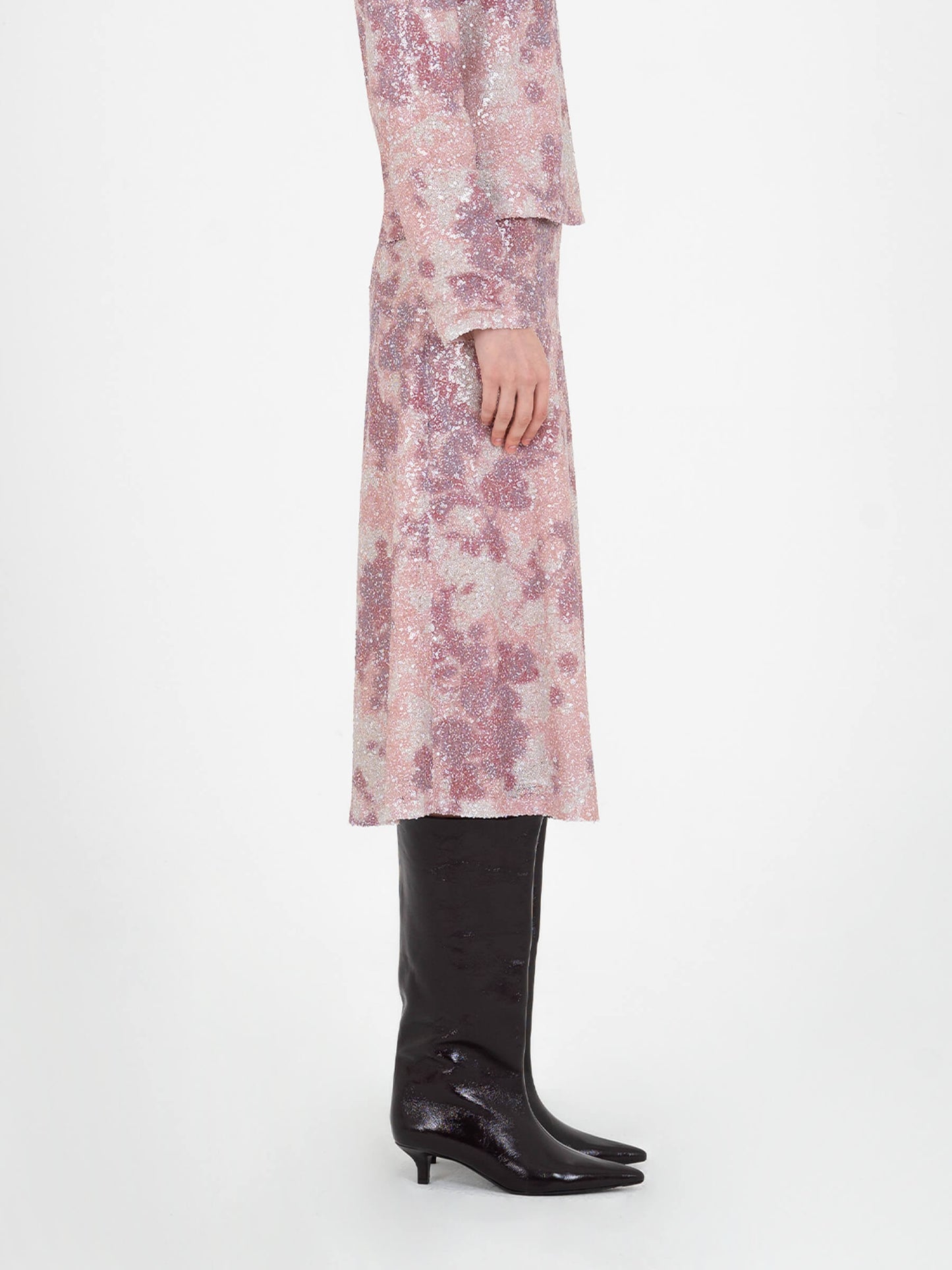 Star Printed Sequin Skirt falda