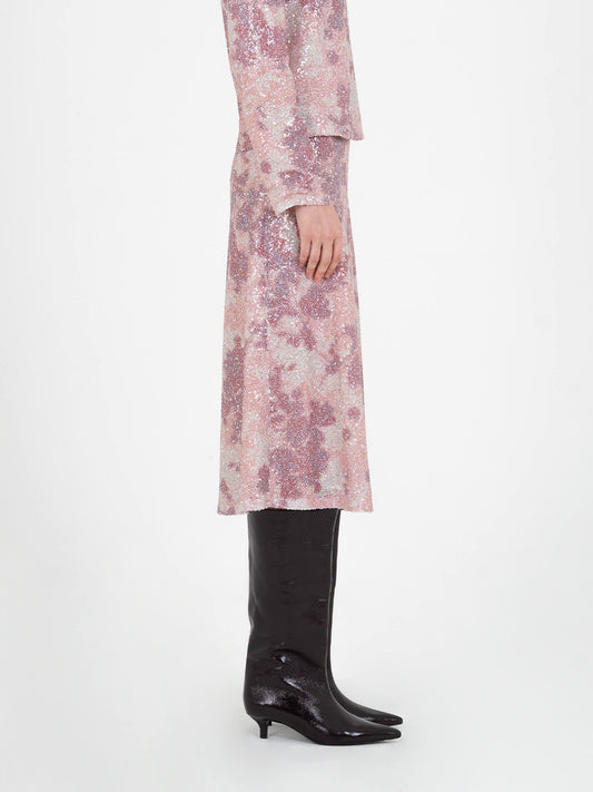 Star Printed Sequin Skirt falda