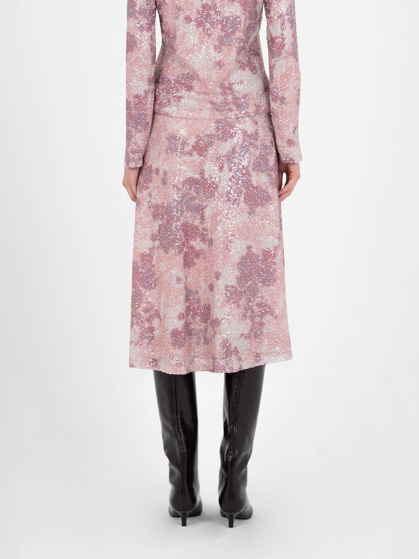 Star Printed Sequin Skirt falda