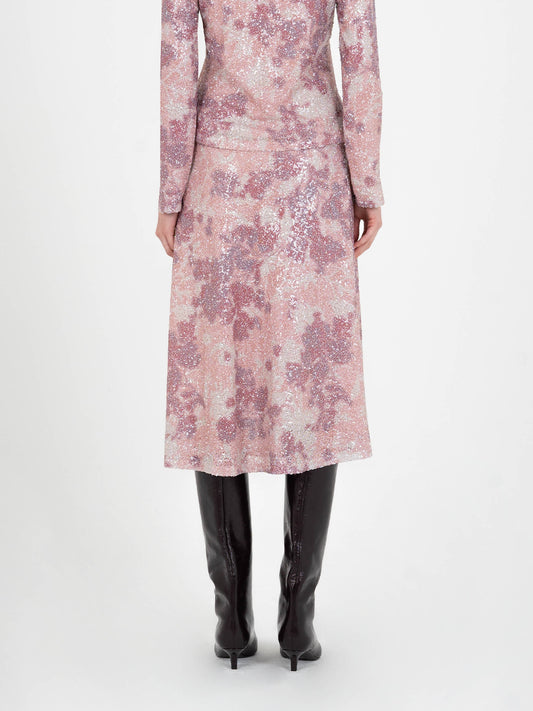 Star Printed Sequin Skirt falda