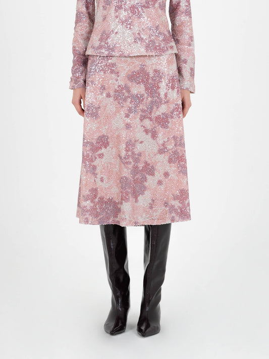 Star Printed Sequin Skirt falda