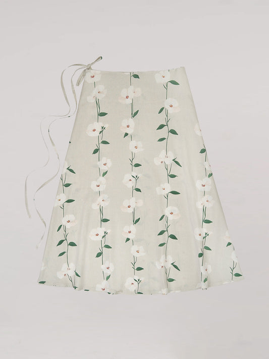 Summer Harlequin Flower Print Skirt falda
