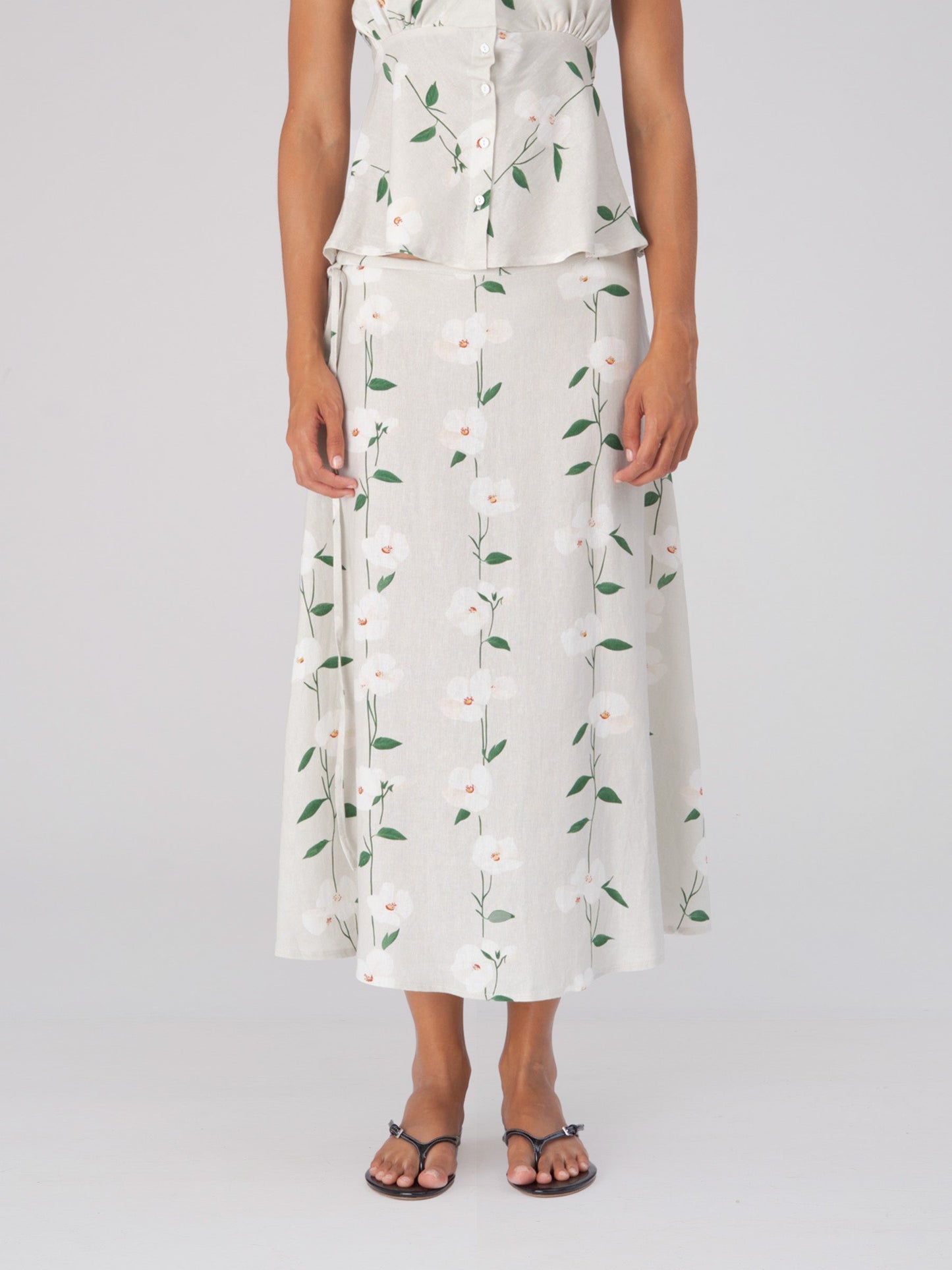 Summer Harlequin Flower Print Skirt falda