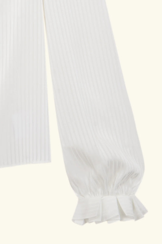 CHIFFON PLEATED COLLAR SHIRT