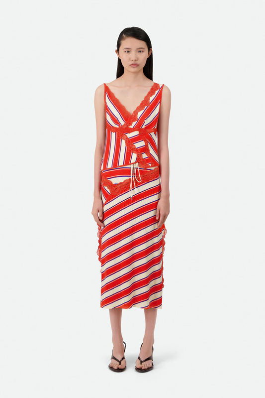 SIGNATURE ASYMMETRIC STRIPE TANK TOP