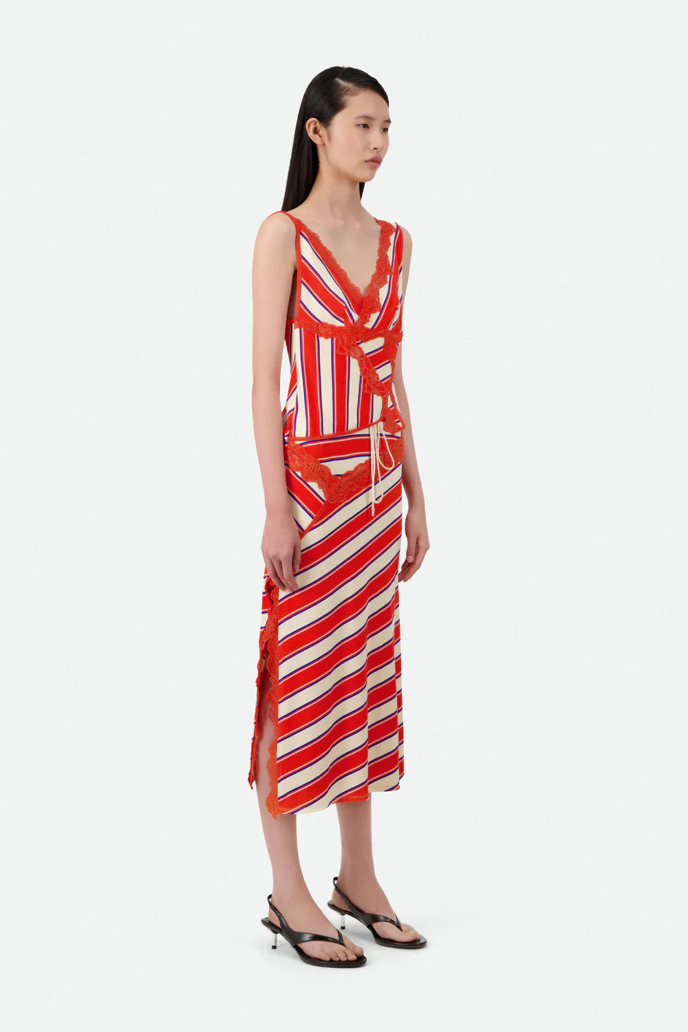 SIGNATURE ASYMMETRIC STRIPE TANK TOP