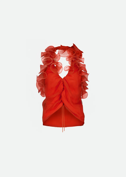 RUCHED HALTER TOP
