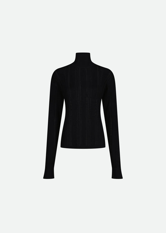 KNIT BLACK TURTLENECK