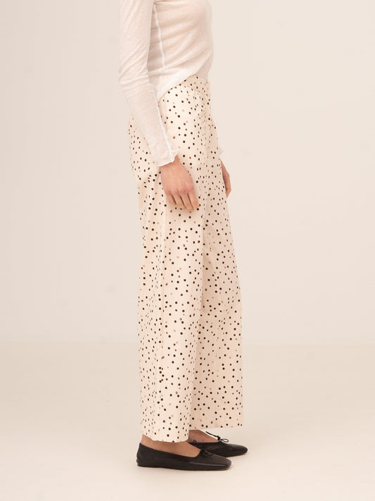 Cream Polka Dot Fuji Pants