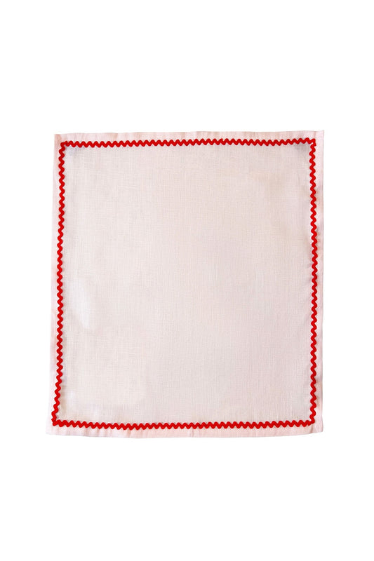 Ric Rac Linen Napkins | Pink | Set of 2