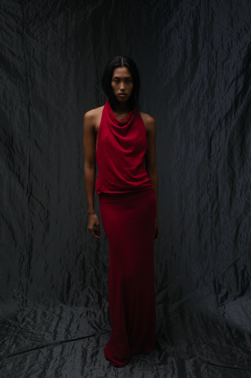 Allegra Long Skirt Red