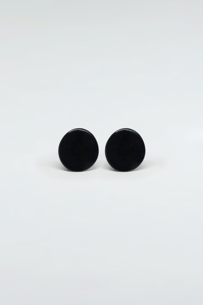Oval Earrings Black