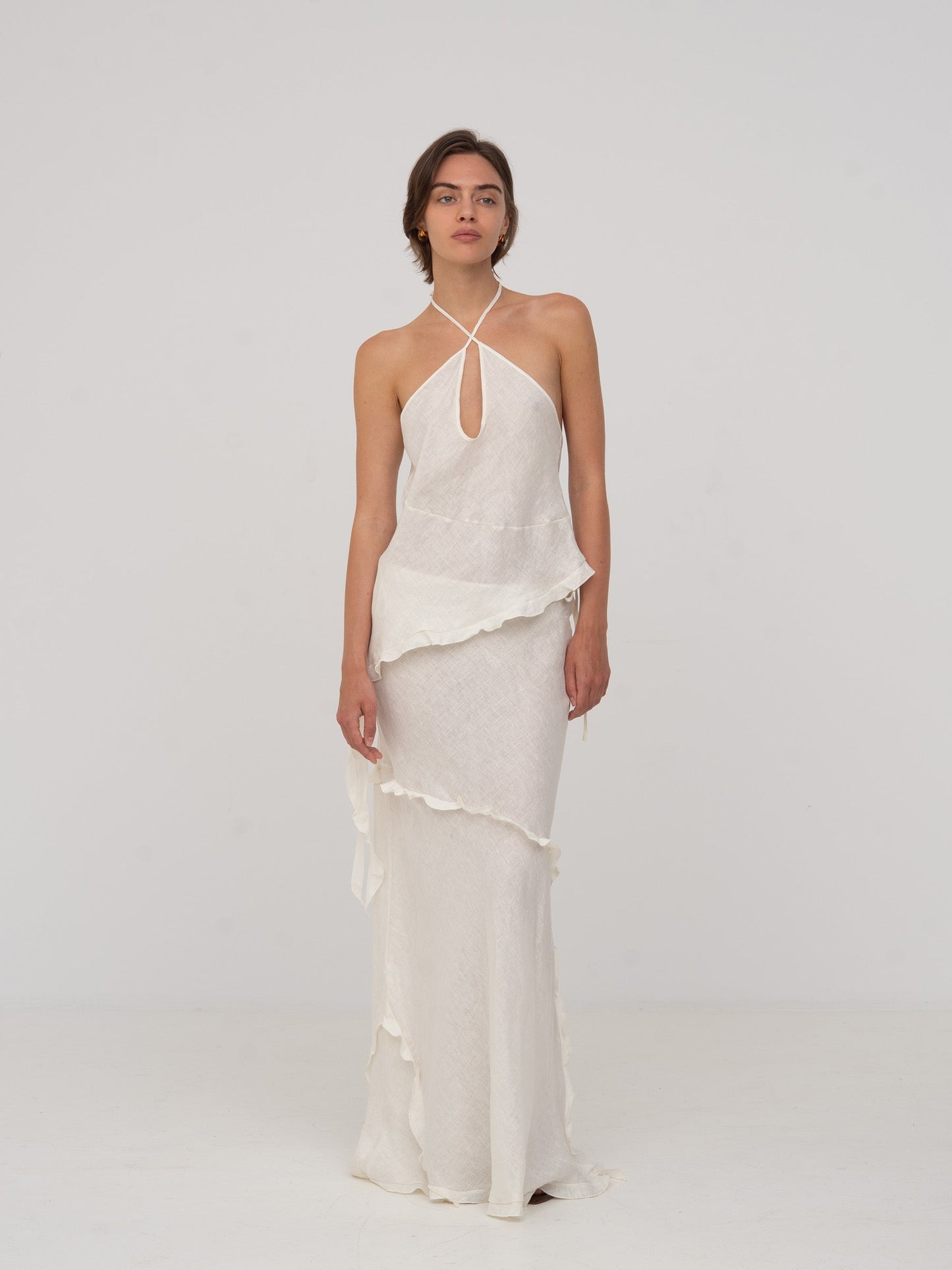 White Linen Ecstasy Skirt falda