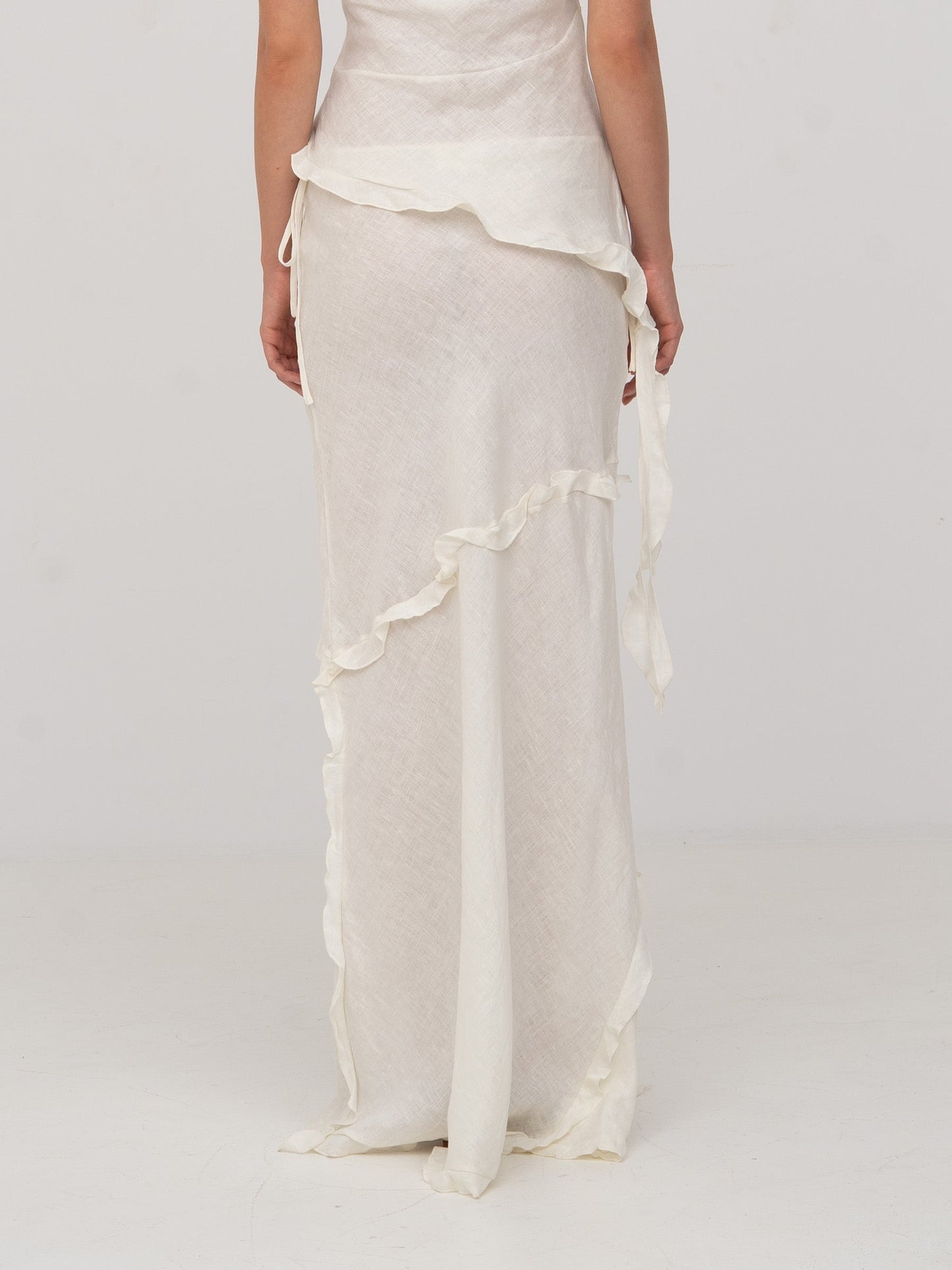 White Linen Ecstasy Skirt falda