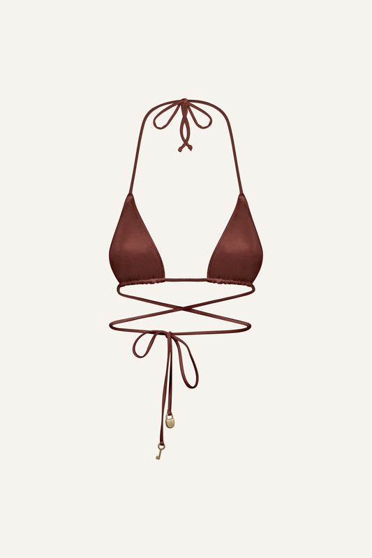 Yasmin bikini top in chestnut