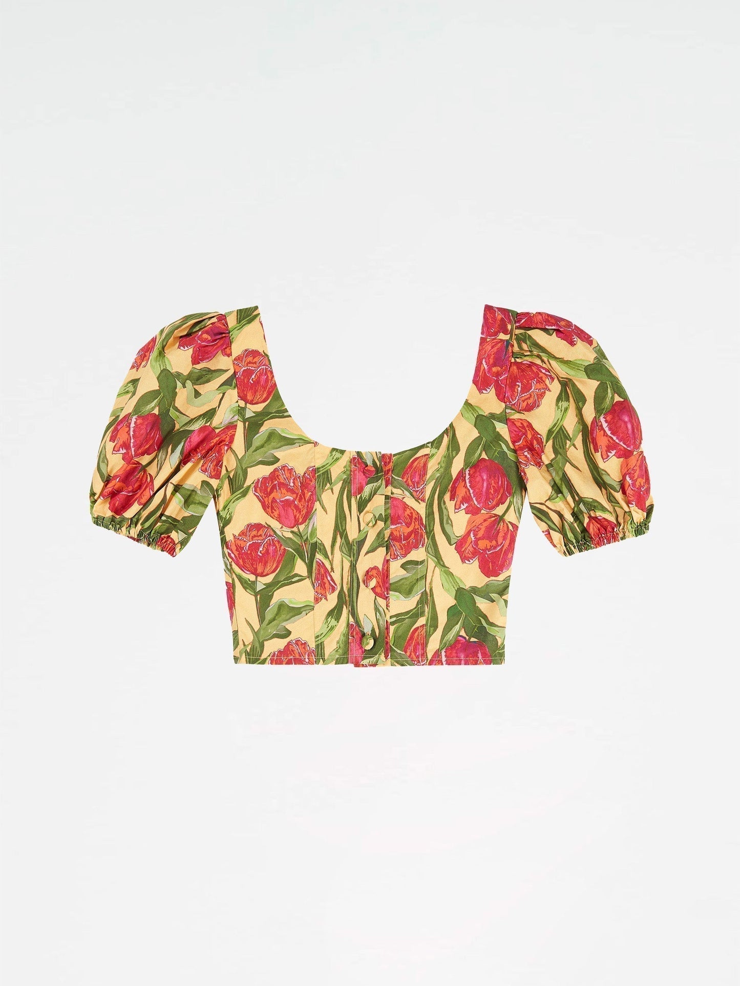 Zafira Yellow Floral Print Top camisas y camisetas