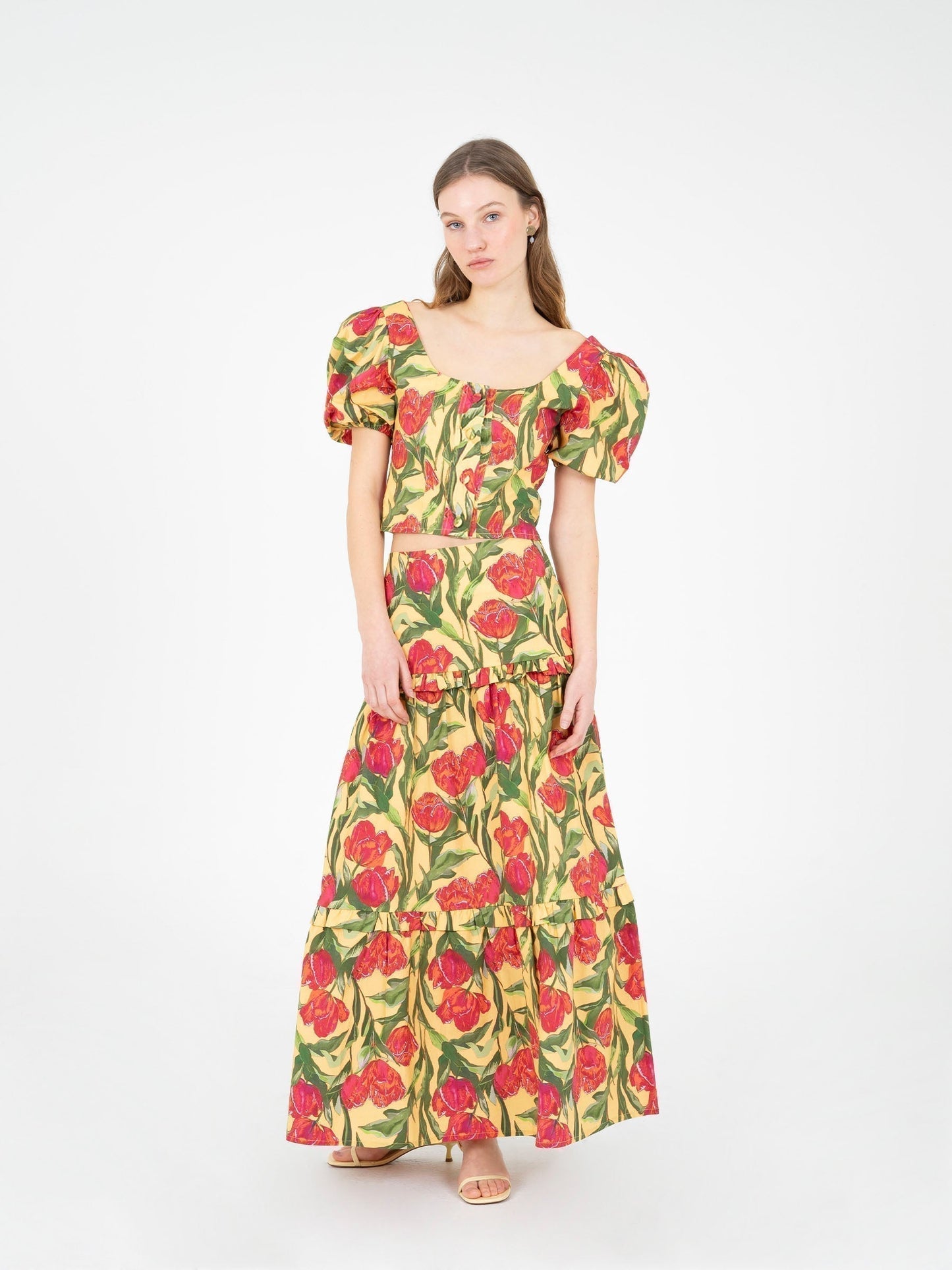 Zafira Yellow Maxi Skirt falda