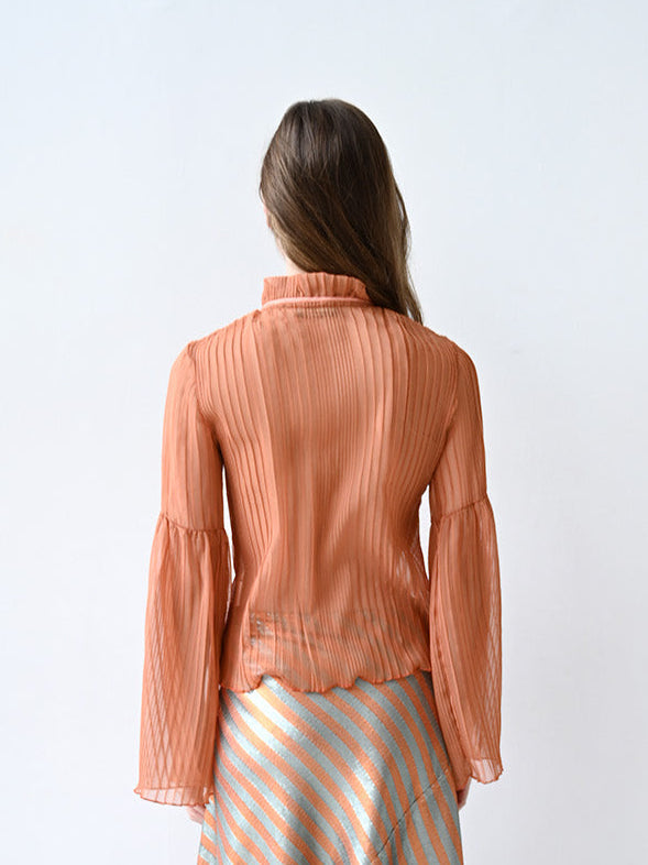 Item 26-009 / Yoko Shirt Plissé I (Coral)