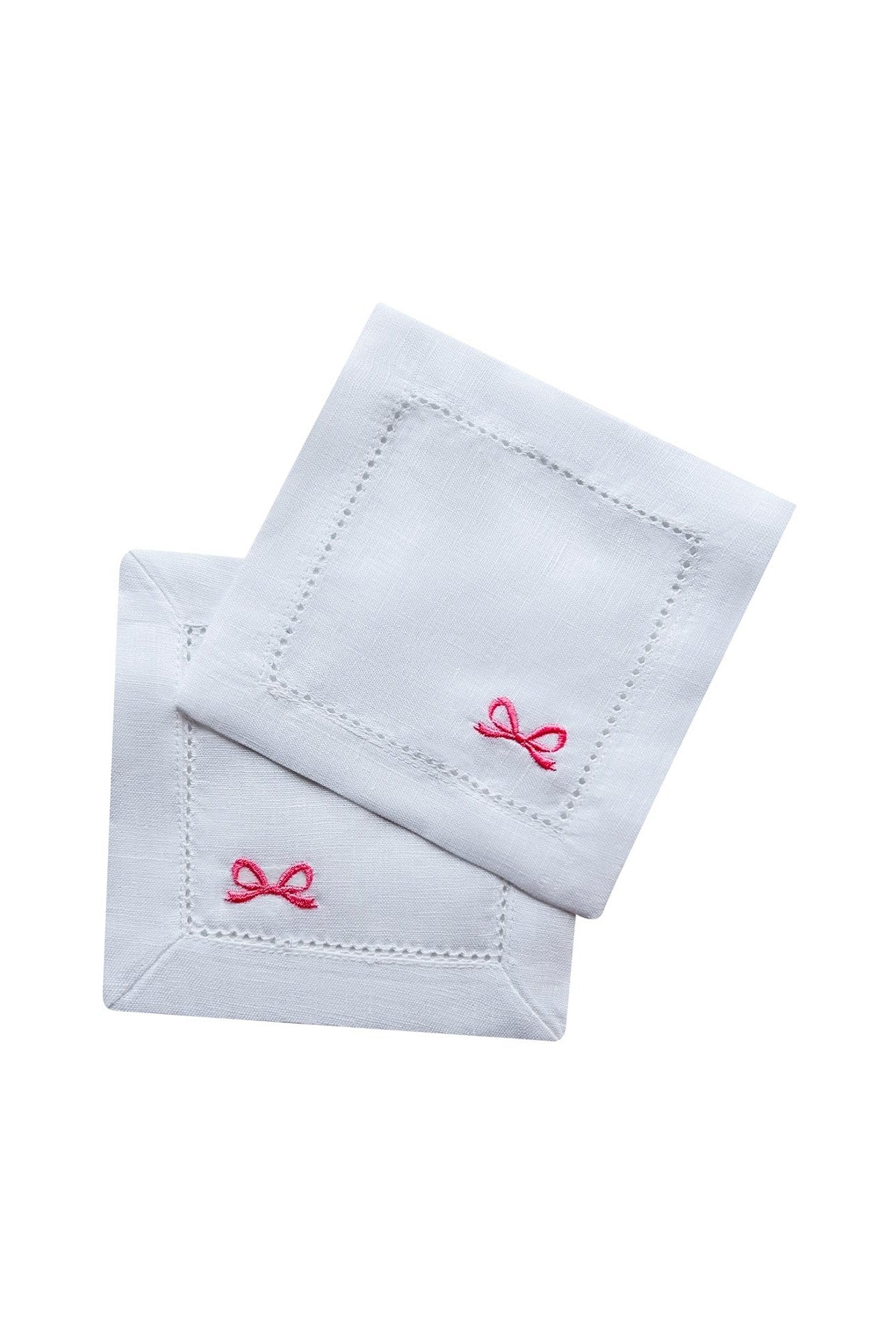 Custom Bows Embroidered Cocktail Napkins Set