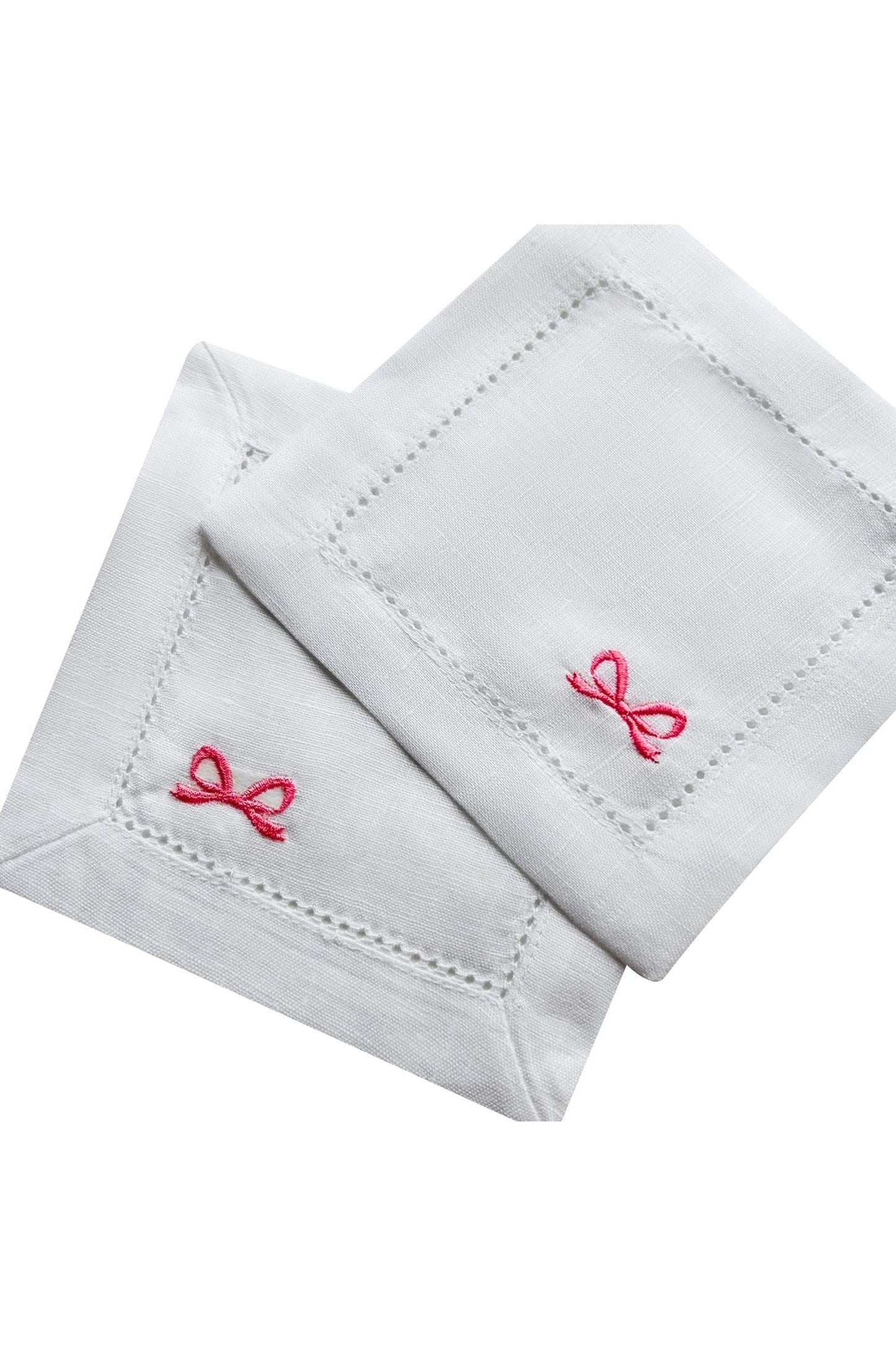 Custom Bows Embroidered Cocktail Napkins Set