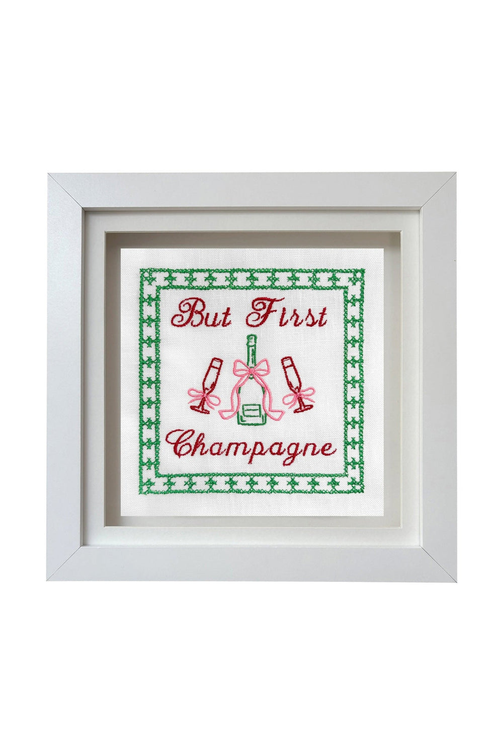 But First Champagne Embroidered Artwork