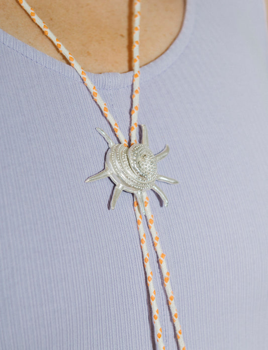 caracola bolo tie recycled silver details