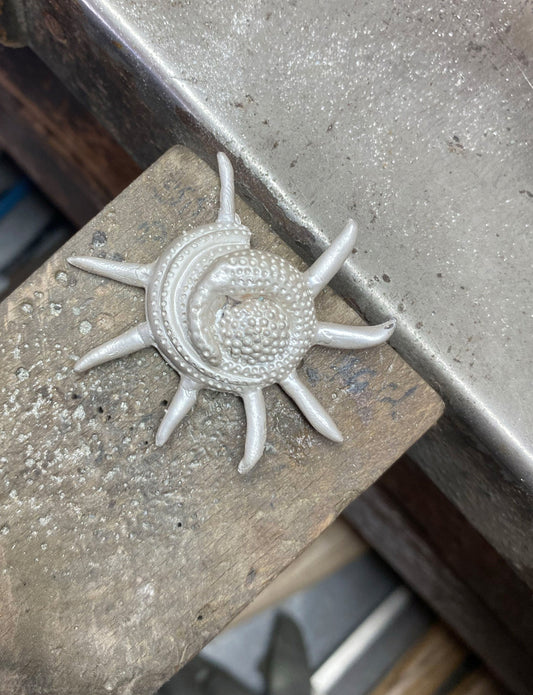 caracola bolo tie recycled silver workshop