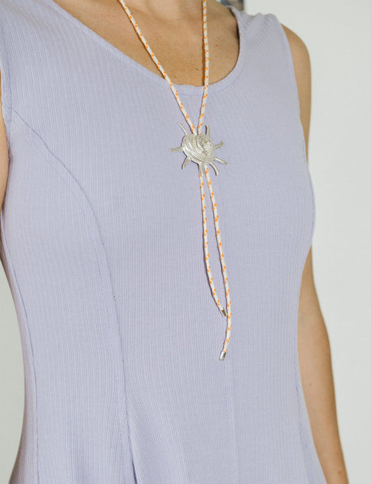 caracola bolo tie recycled silver