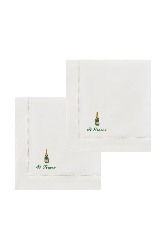 Champagne Napkins | Embroidered Linen