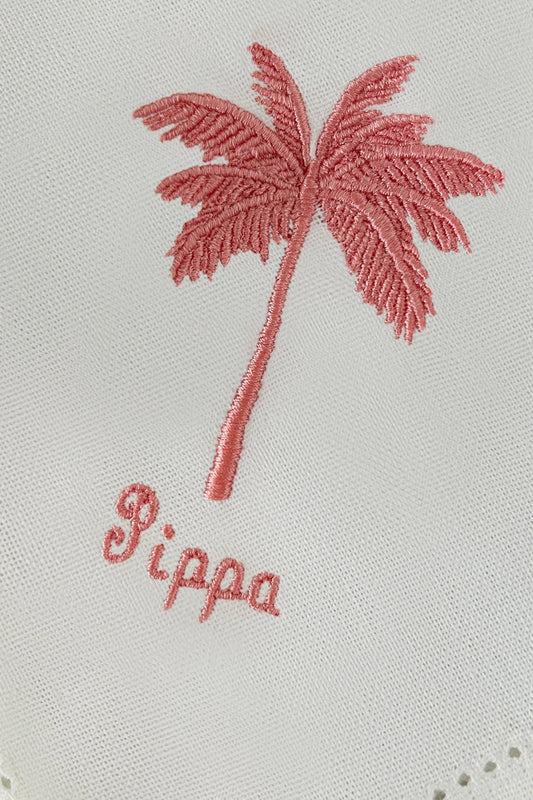 Palm Tree Embroidered Napkins | Set of 2